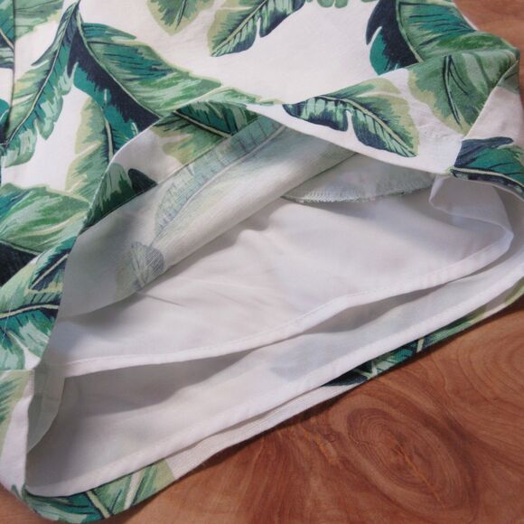 AMANDA UPRICHARD Wallace Beverly Linen Blend Shorts XS Banana Leaf Palm Leaves - Picture 8 of 13